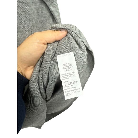 J. Crew Collared Merino Wool Sweater Dress Medium Smoke Gray Knit Midi Womens - Picture 4 of 7